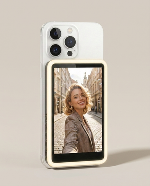 Fliq Selfie Monitor Studio Pro front view built-in selfie light