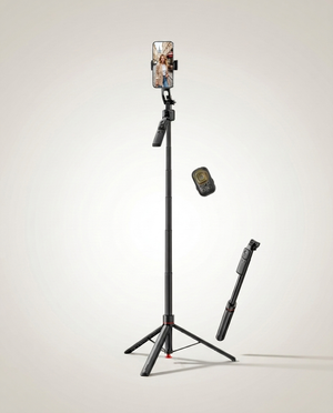 Fliq Face Tracking Tripod front view auto-open extended standing height