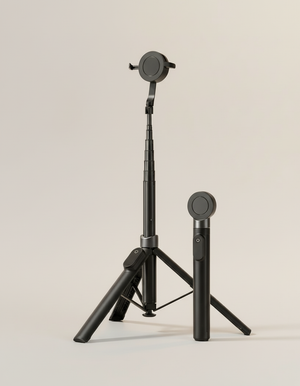 Fliq MagSafe Tripod Pro front view full height aluminum legs ball head